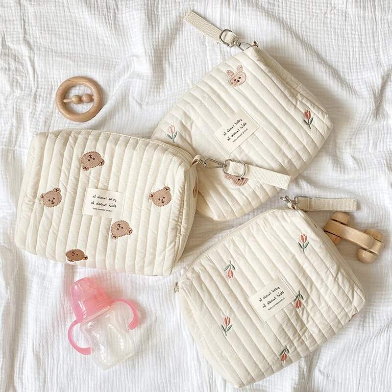 New Mommy Bag Cute Print Embroidery Mommy Bag Zipper Newborn Baby Diaper Bag Nappy Pouch Travel Stroller Storage Bags_voghion.com