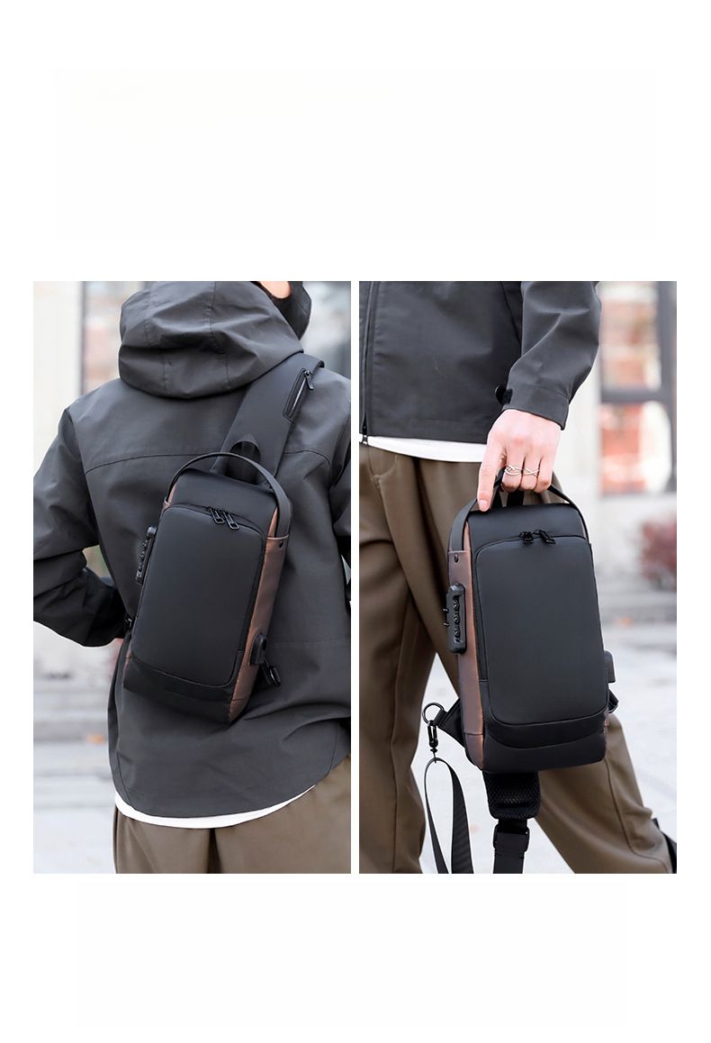 Nuova borsa a tracolla unisex semplice e casual da esterno con lucchetto per password multifunzionale e antifurto_voghion.com