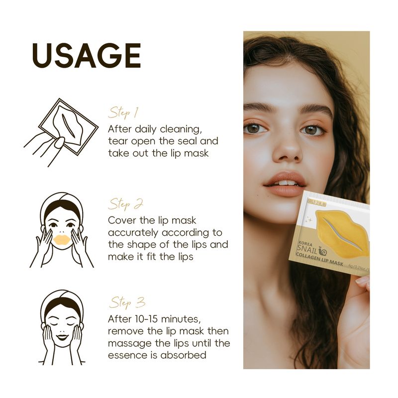 Máscara labial e para os olhos Laikou, 8 conjuntos de 5 peças, máscara hidratante para os lábios e para os olhos_voghion.com