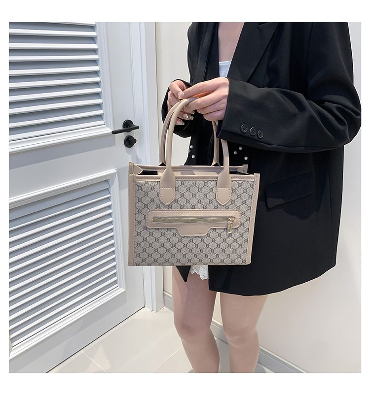 Borsa tote patchwork da donna - Borsa a tracolla di grande capacità, per uso casual e lavorativo_voghion.com
