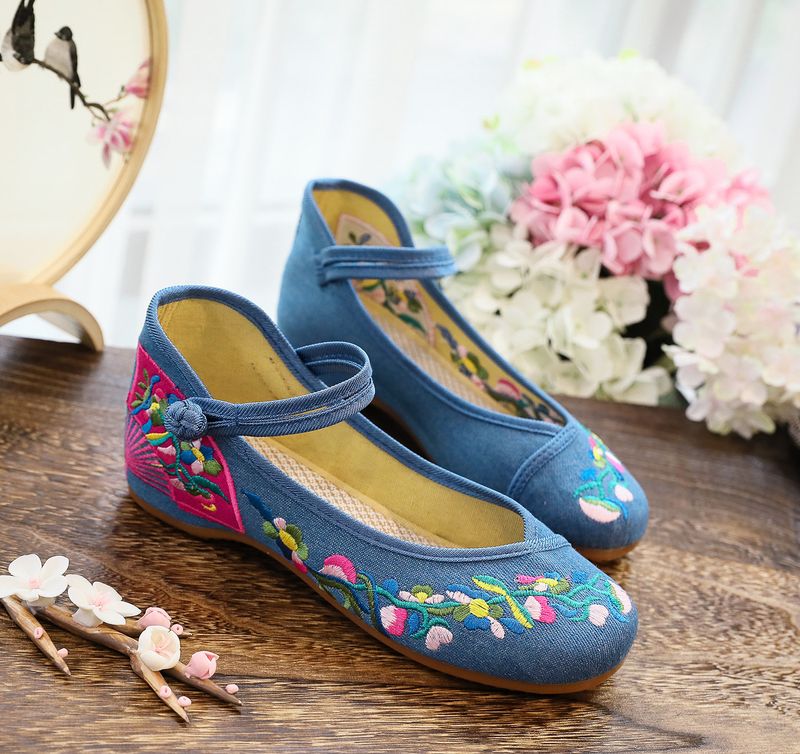 Embroidered Cloth Casual New Style, Slope Ethnic Women's Singles Shoes, Canvas Shoes_voghion.com