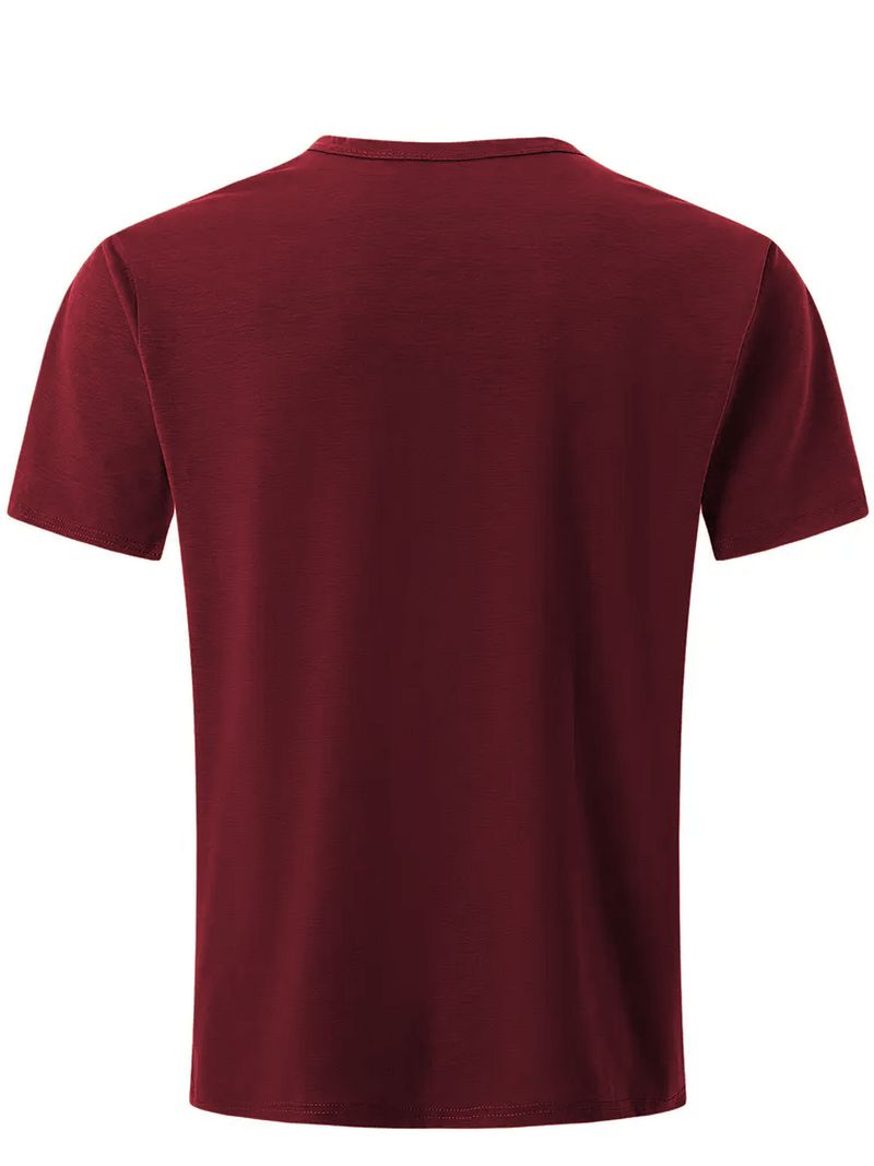 Herrenbekleidung Einfarbig V-Ausschnitt Atmungsaktiv Schweiß Freizeit Sport Leicht Normal Kurzarm T-Shirt_voghion.com