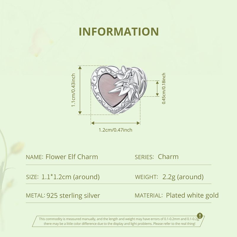 Breloque elfe fleur en argent sterling, SCC3057_voghion.com