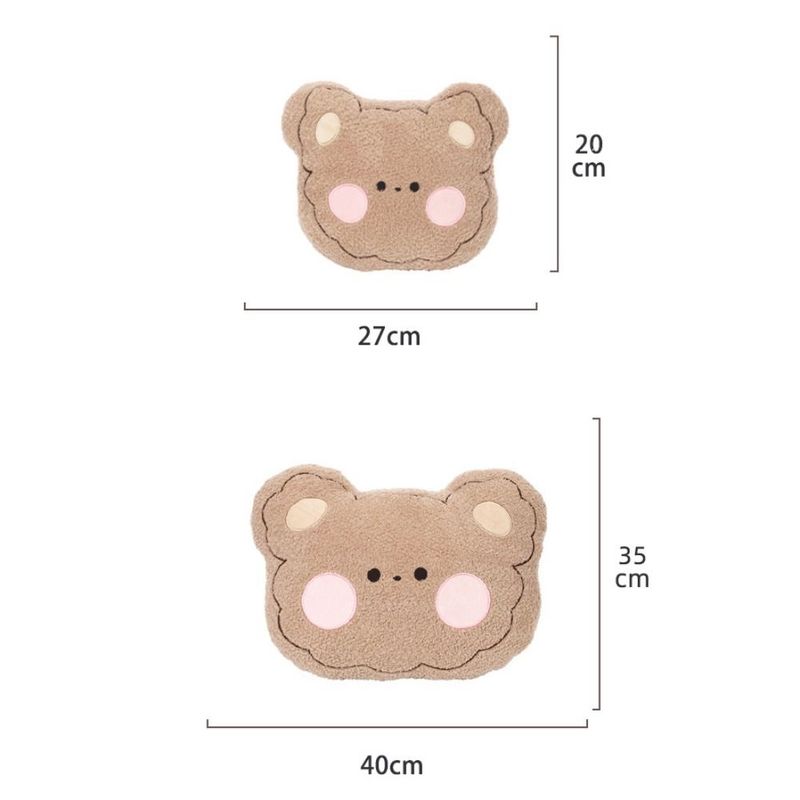 Furry Anti Slip Warm Cartoon Soft Winter Seat Universal Plush Bear Car Cushion Interior Accessories_voghion.com