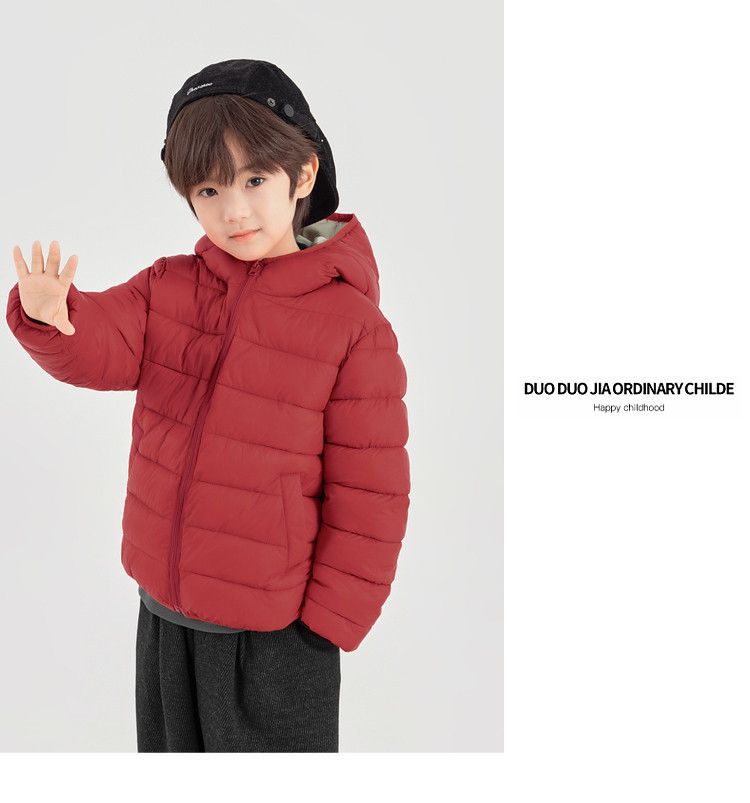 Children's Cotton Clothes 2025 Autumn And Winter Models, Cloud-feeling Hooded Anti-splashing Tops, Simple Boys And Girls Light Warm Coats_voghion.com