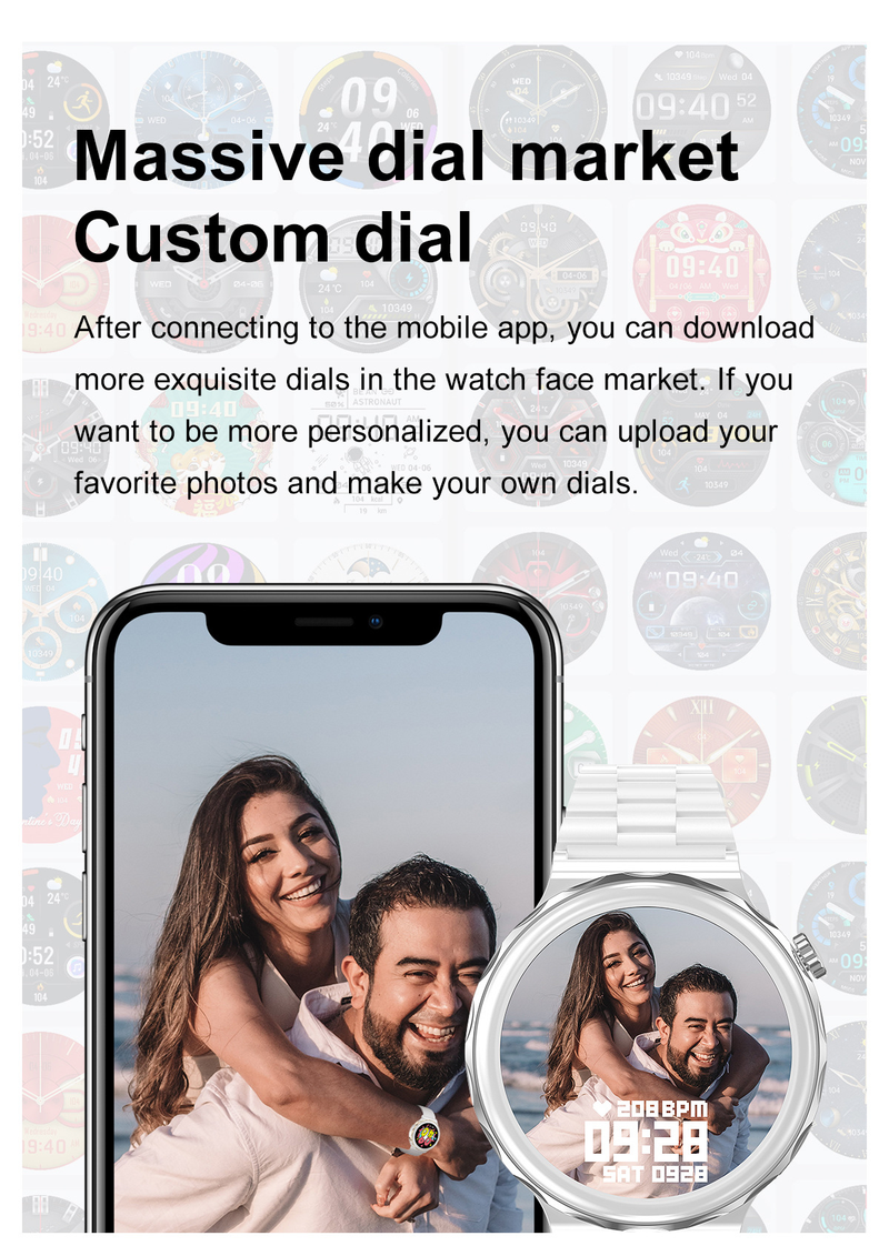 montre intelligente HK43 GT3pro pour femme avec assistant d'appel Bluetooth AI_voghion.com