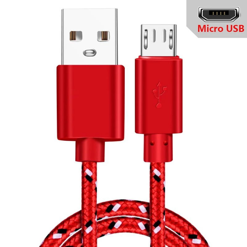 1m/2m/3m Micro Data Sync USB Charger Cable For Samsung Huawei Xiaomi HTC Android Phone Nylon Braided MicroUSB Cables_voghion.com