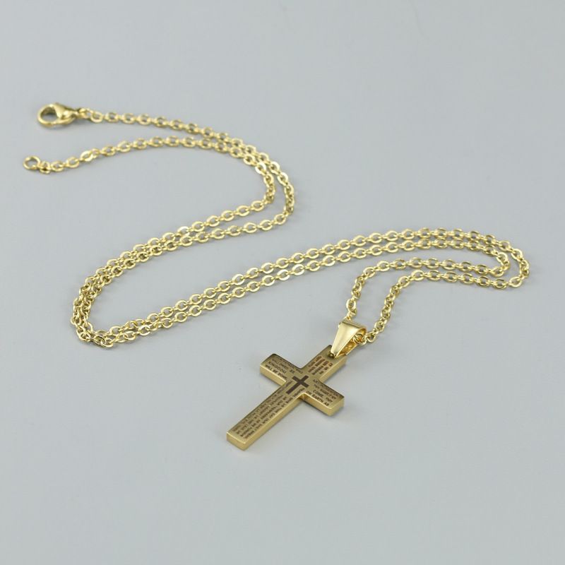 Collana con ciondolo a croce in acciaio inossidabile per uomo, accessori per gioielli_voghion.com