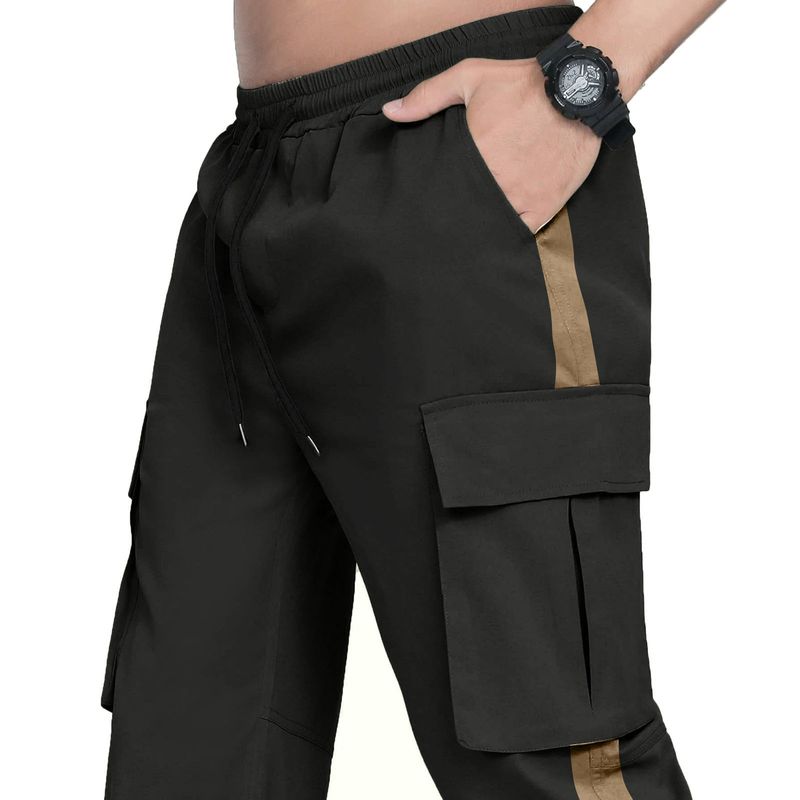 Pantaloni cargo da uomo nuovi, primavera-autunno 2025, con coulisse e design a blocchi di colore_voghion.com
