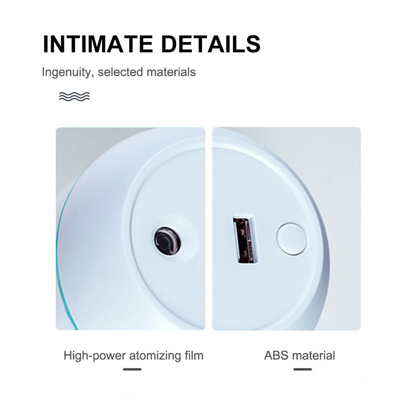 USB Mini Luchtbevochtiger Aroma Essentiële Olie Diffuser Voor Thuis Auto Ultrasone Dempende Mistmaker Diffuser Met LED Kleurenlamp_voghion.com