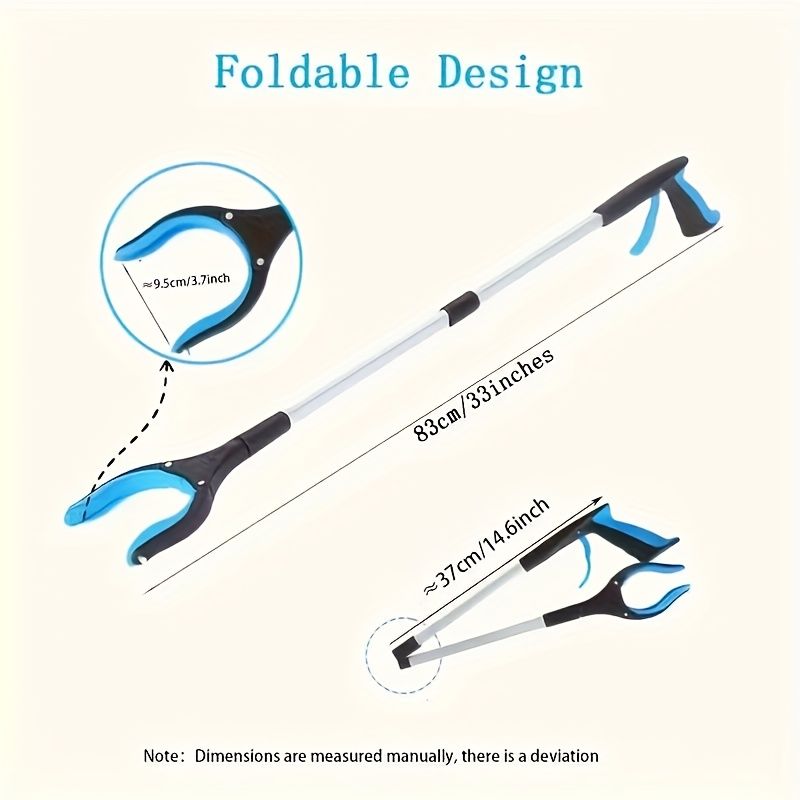33-Inch Foldable Grabber Tool - Lightweight, Extendable Reacher For Seniors | 360° Rotating Jaws, Easy Trash Pickup & Mobility Assistance_voghion.com