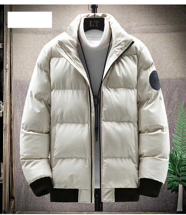 Abbigliamento da uomo giacca imbottita con testa di tigre giacca imbottita in piumino spesso colletto in piedi giacca imbottita corta calda_voghion.com