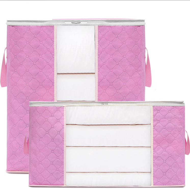 Storage bag large capacity organizing bag quilt clothes moving packing bag non-woven folding quilt storage bag_voghion.com