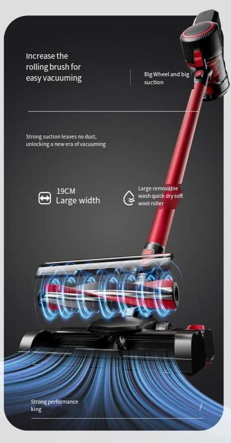 Vacuum Cleaner Household Brushless Motor Large Suction Carpet Dust Removal Mite Vertical Vacuum Cleaner Suction Drag One_voghion.com