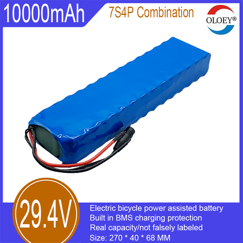 Pack de batterie lithium-ion 29,4 V, combinaison 7S4P, 10 000 mAh, protection de charge BMS intégrée, convient aux vélos électriques, scooters, etc._voghion.com
