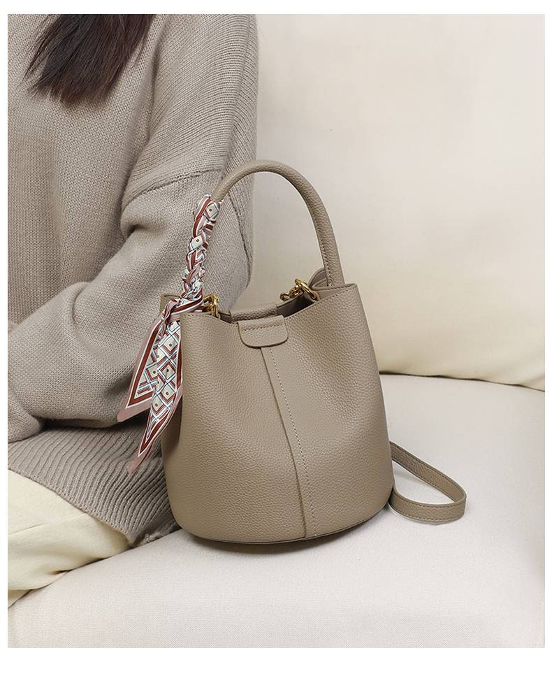 VINEY Bag 2025 Nová dámská taška Messenger Bag Špičková odnímatelná kabelka z pravé kůže Bucket Bag_voghion.com