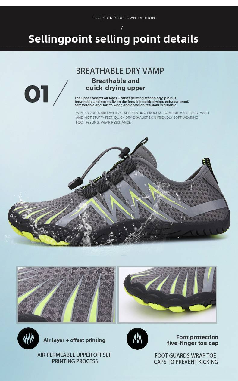 Unisex Quick-Dry Water Shoes – Barefoot Aqua Socks For Swimming, Beach & Light Hiking With Anti-Slip & Massage Sole (Multiple Colors)_voghion.com