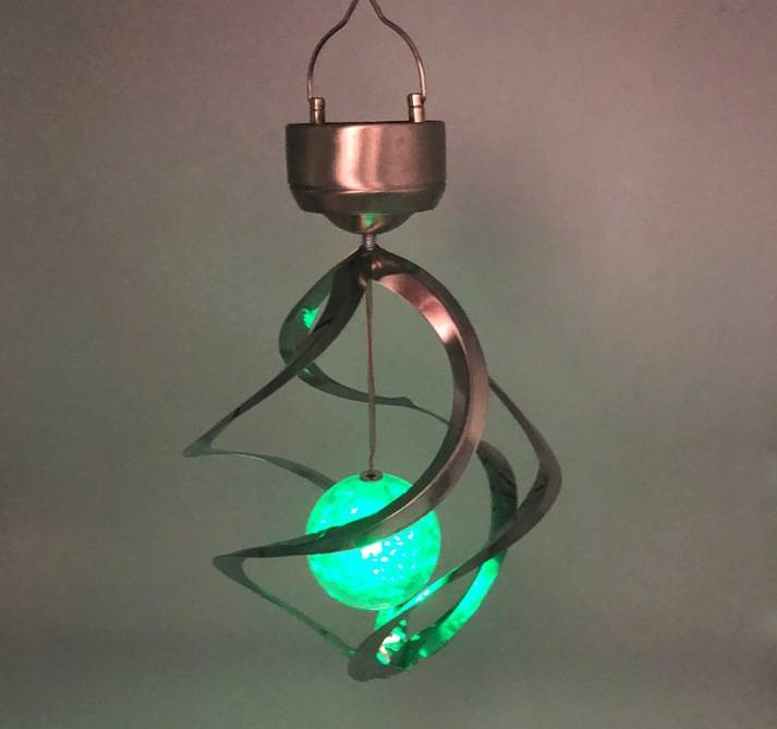 Lanterna solare a LED in acciaio inox con sfera cava in acrilico - Luce decorativa da giardino impermeabile per esterni, patio, cortile e paesaggio_voghion.com