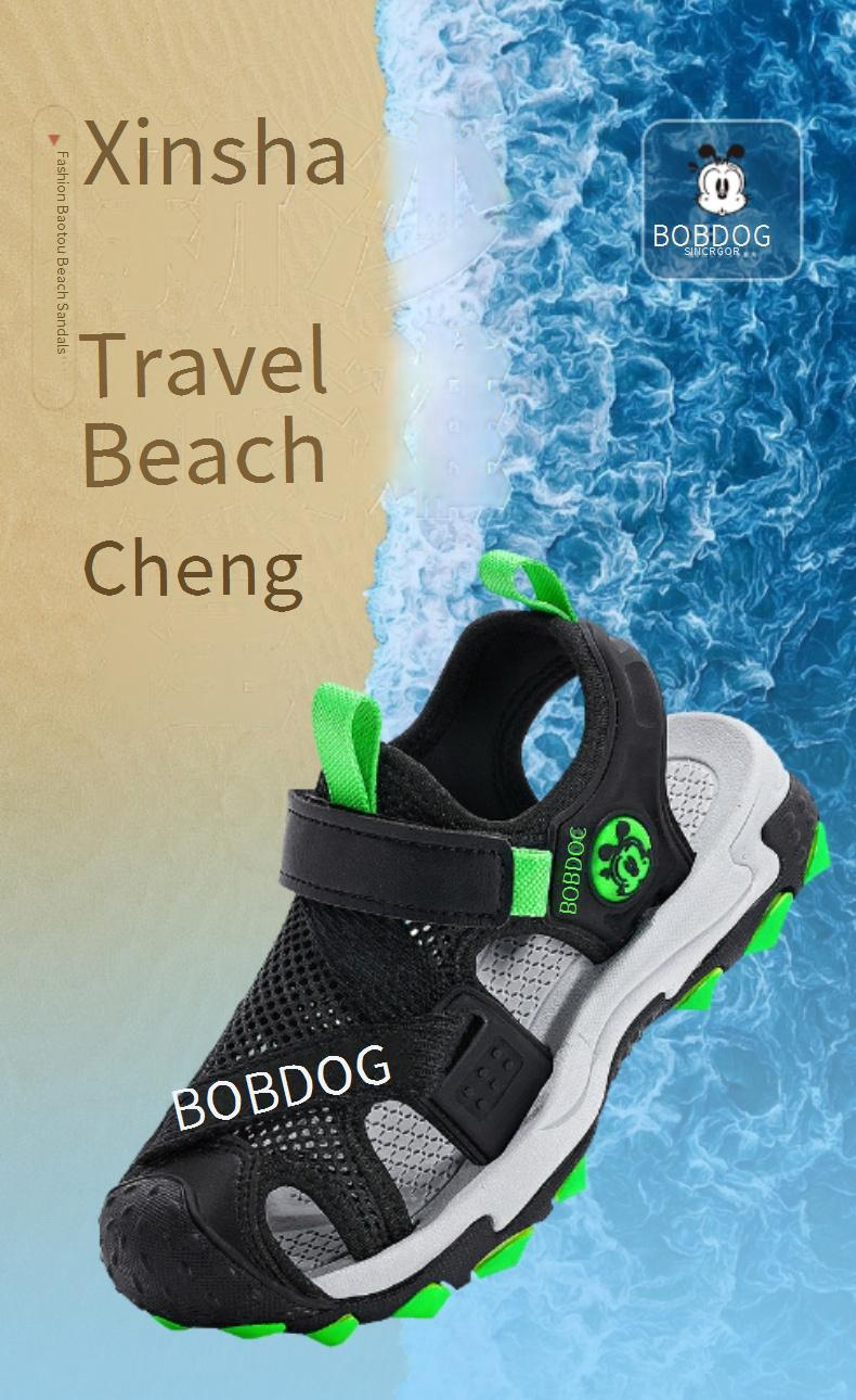 Sandales d'été pour garçons – Chaussures de plage fermées, antidérapantes et imperméables (pointures 28-39) – Semelle épaisse de style coréen pour enfants_voghion.com