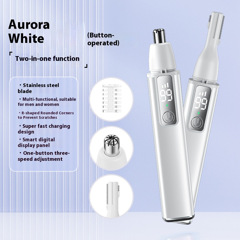 Wiederaufladbarer elektrischer Augenbrauentrimmer für Frauen – schmerzfreies Gesichtshaarentfernungsgerät mit LED-Licht, Präzisionsklingen_voghion.com