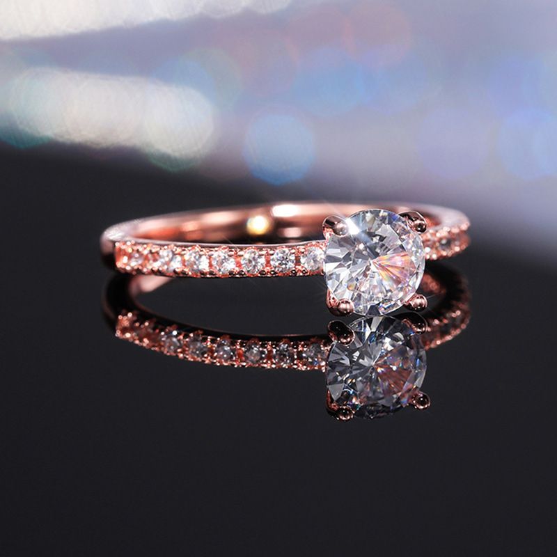 Gioielli e accessori esplosioni semplice zircone anello di fidanzamento matrimonio anello di diamanti in platino placcato rame_voghion.com