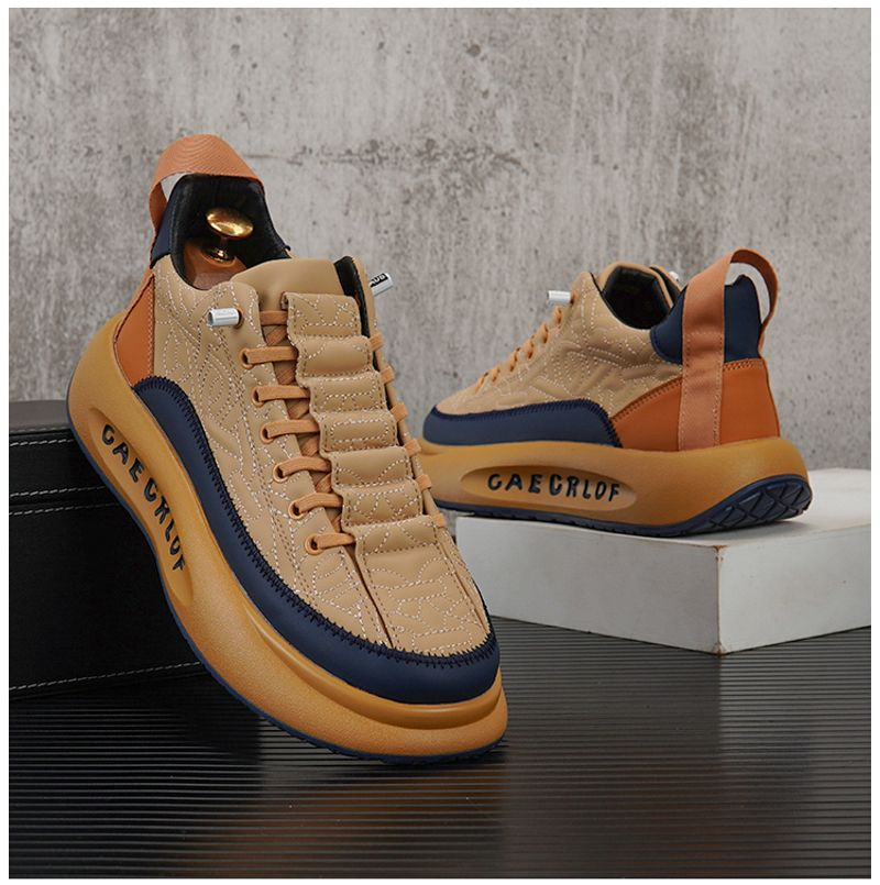 Sapatos Masculinos De Outono E Inverno Com Sola Grossa_voghion.com