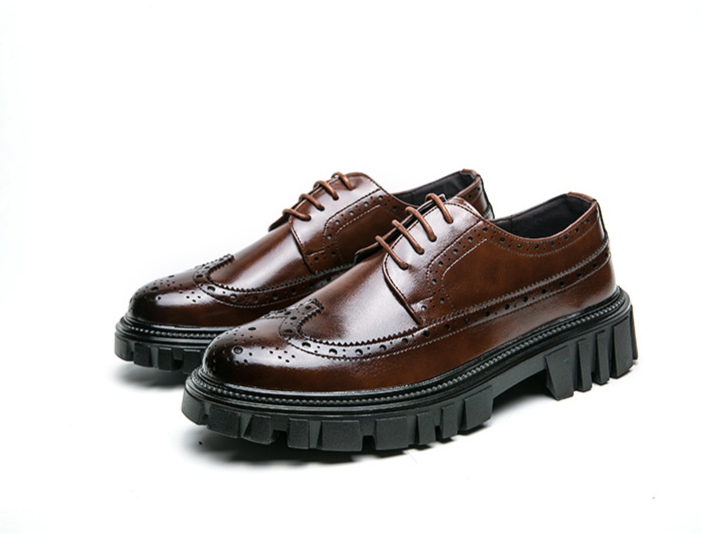 2024 Spring Blossom Men's British and Korean Round Toe Black Suit Wedding Business Dress Leather Shoes for Men_voghion.com