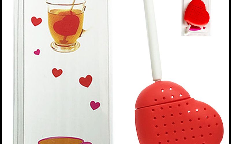 Kreative ein Pfeil durch das Herz Silikon Teesieb Tee Brewer Interessante Liebe Teelöffel Filter Tee Rückstände PVC Farbe Box Verpackung_voghion.com