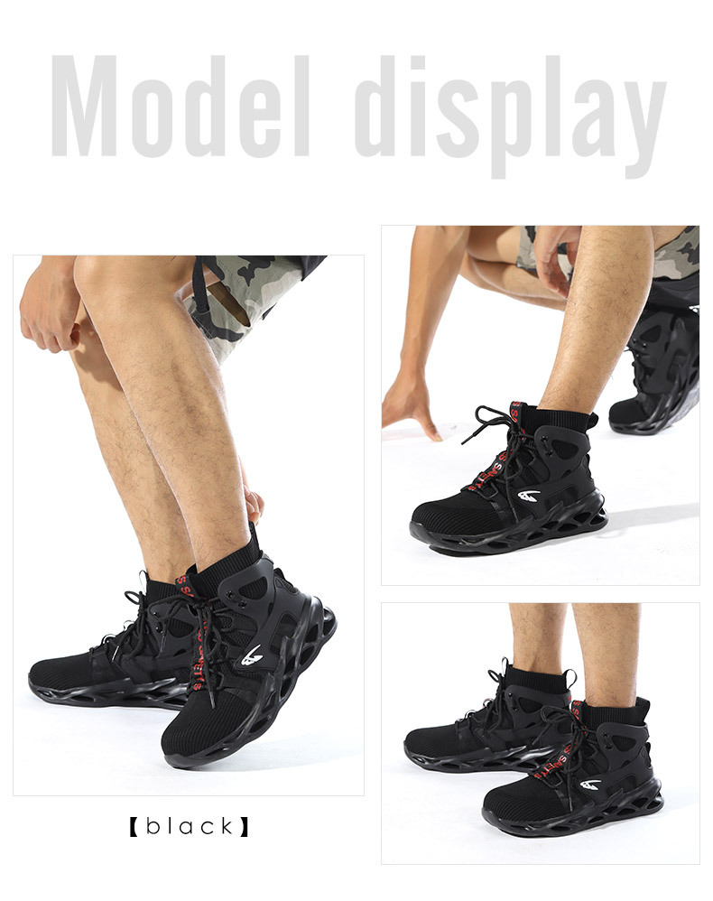 Breathable Woven Shoe For Men - Non-Slip Lace-Up Safety Work Shoe For Indutrial Contruction - Perfect For All_voghion.com