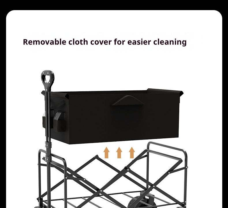 Outdoor Foldable Stall Rear Door Camping Cart, Portable Large Capacity Shopping Cart_voghion.com