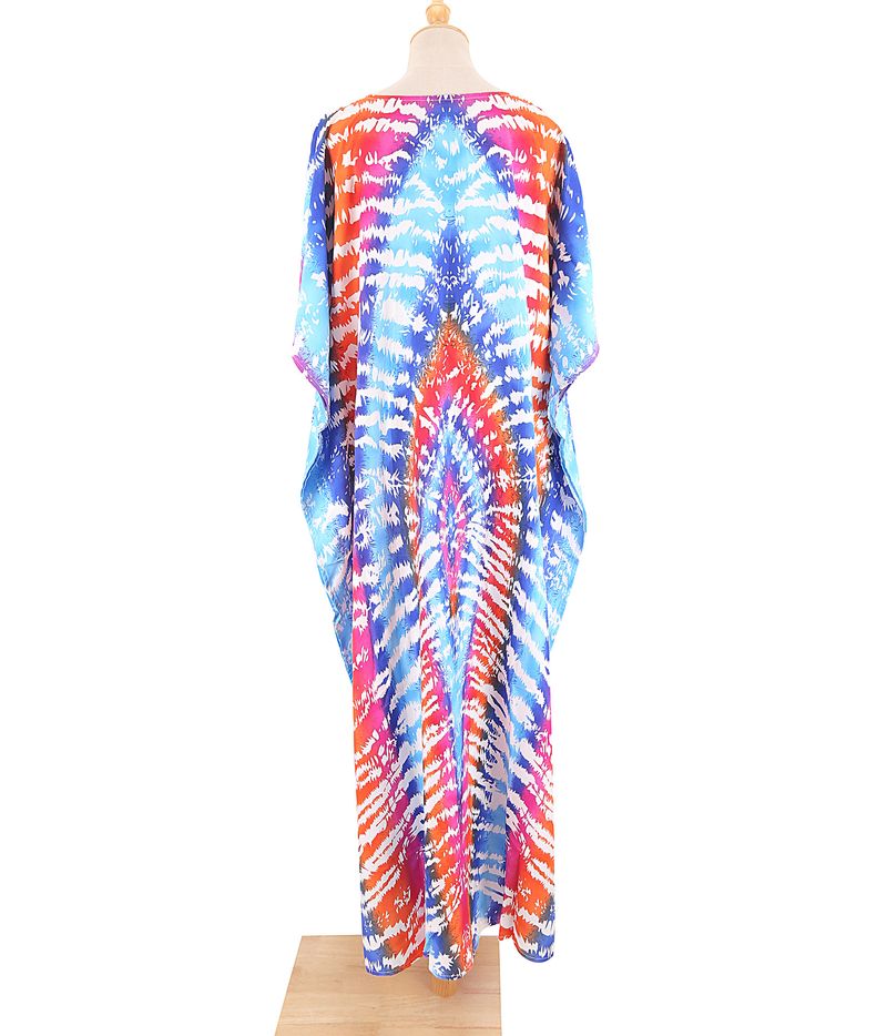 Strandkleid aus 100 % Baumwolle für Damen – Sonnenshirt mit Boho-Print, locker sitzende Bademode, Langarm-Tunika für den Urlaub am Pool_voghion.com