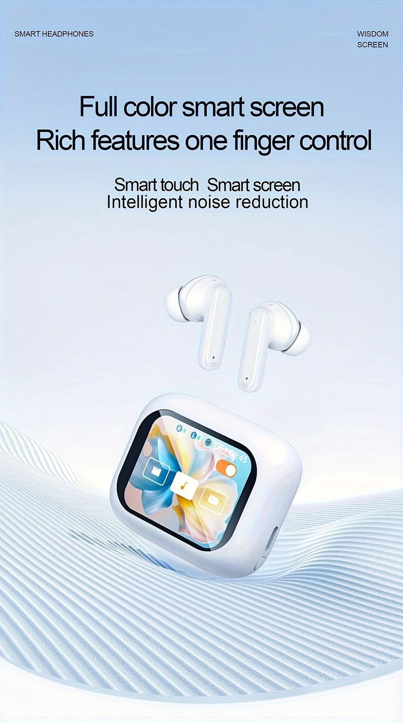 Neu aufgerüstete Smart-LCD-Touchscreen-Kopfhörer, mehrsprachiges Umschalten zwischen Chinesisch und Englisch, eingebautes Mikrofon, intelligenter Schalter zur Rauschunterdrückung_voghion.com