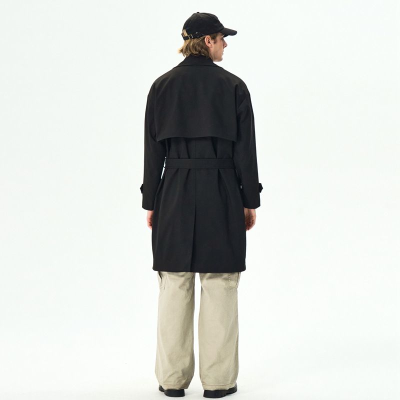 Trench da uomo in lana di media lunghezza sopra il ginocchio, giacca con revers di marca alla moda autunno inverno in stile coreano di alta qualità_voghion.com