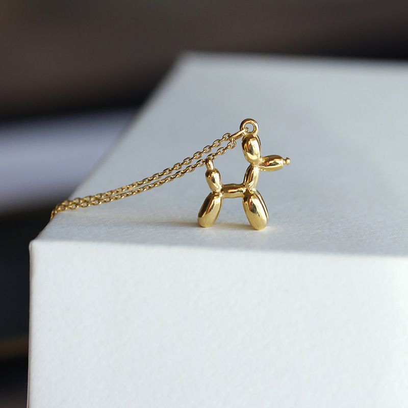 2025 Nieuwe aankomsten Dames ballon- en hondvormige hangerketting, goud/zilver_voghion.com