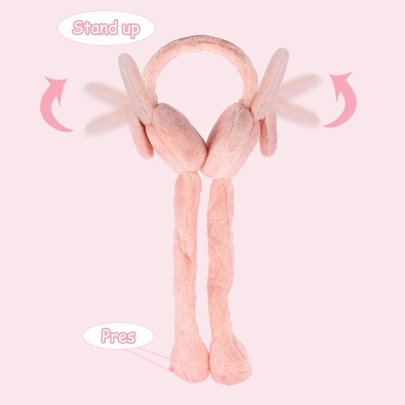 1Pcs Neue Dame Flauschigen Herbst Und Winter Nette Warme Bewegen Die Airbag Kaninchen Ohren Kalten Ohrenschützer, weiche Ohrenschützer Täglichen Verschleiß_voghion.com
