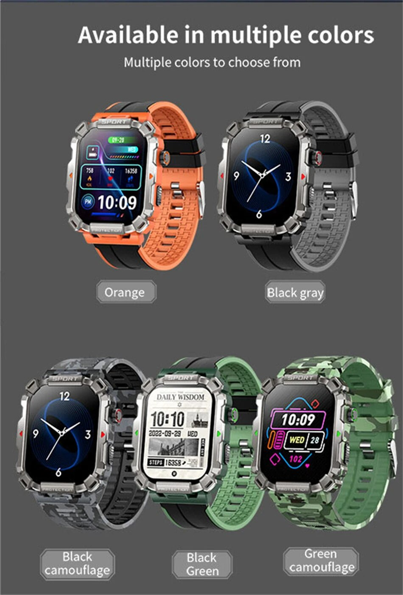 Montre connectée pour hommes, étanche, avec appels Bluetooth, sport de plein air, Fitness, HD, fréquence cardiaque, oxygène dans le sang, 2024, 2.01_voghion.com