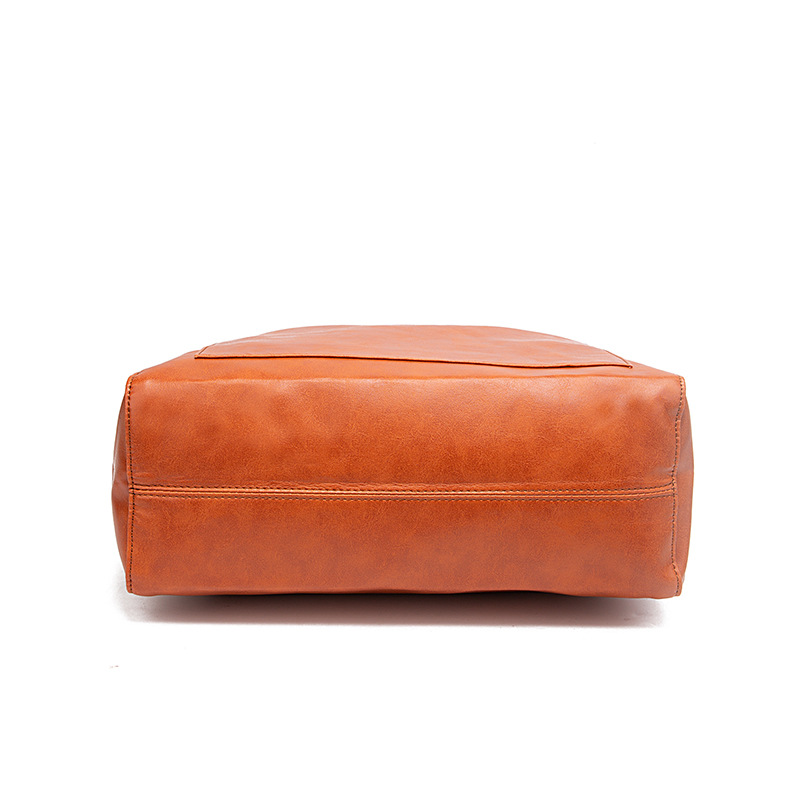 Retro oil wax leather simple all-in-one tote commuter women's bag shoulder bag_voghion.com