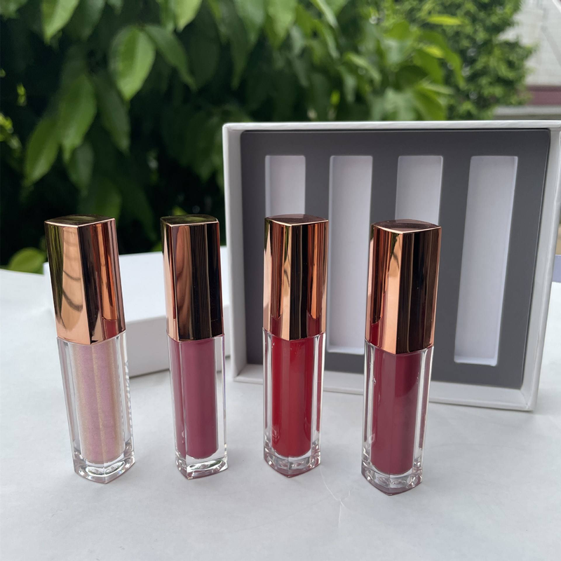 4-farbiger Lipgloss-Lippenstift mit Antihaftbeschichtung und mattem Finish_voghion.com