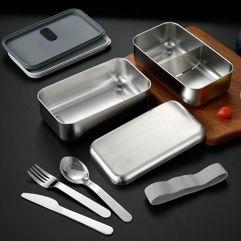 304 Stainless Steel Lunch Box With Bandage Seal Microwaveable Lunch Box Simple Lunch Box Heating Lunch Box_voghion.com