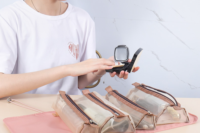 Women's Bags Ready to use detachable four in one cosmetic bag multi function folding net bag toiletry bag portable hanging travel storage bag_voghion.com