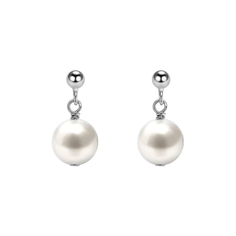 Semplici orecchini in argento sterling S999 con perle squisite_voghion.com