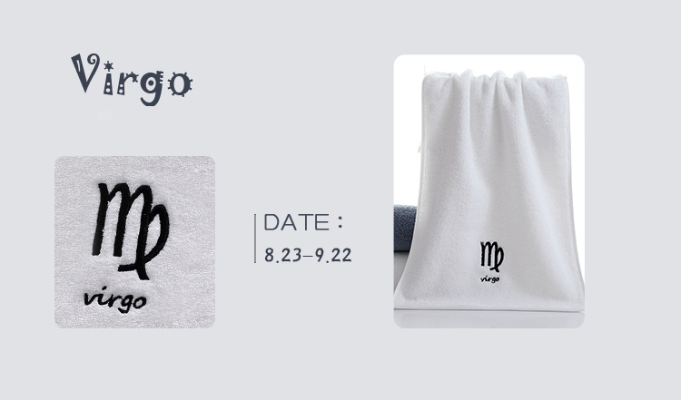 Carefully Selected Pure Cotton Constellation Towel Creative Personality Couple Thickened Face Towel Popular Constellation Towel Face Towel_voghion.com