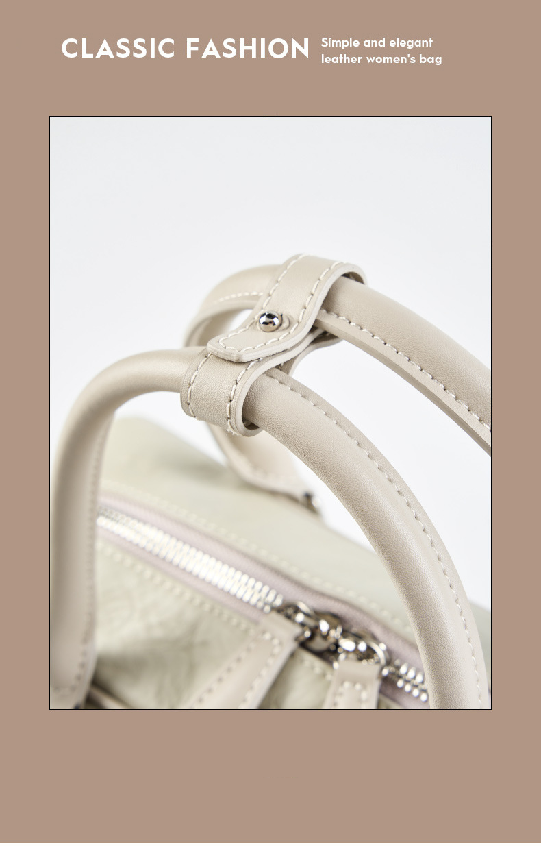 Borsa Boston in vera pelle per donna – Borsa a tracolla bowling di alta qualità (elegante e versatile) – Borsa a tracolla alla moda con tracolla staccabile_voghion.com