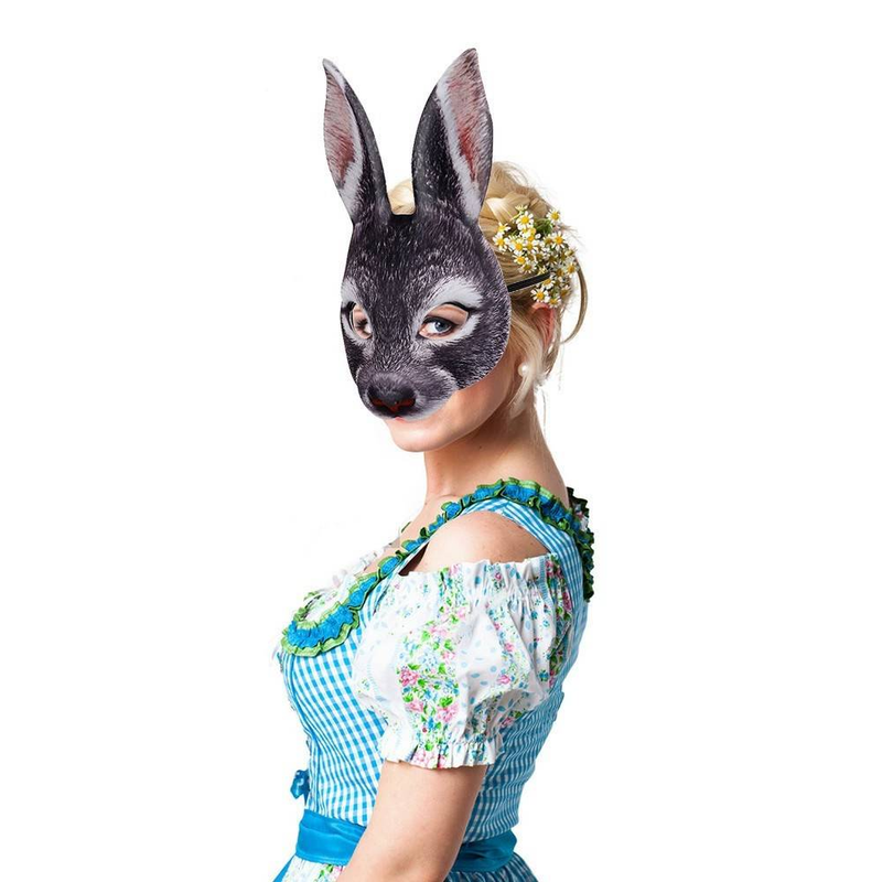 Maschera da coniglio in EVA a mezza faccia per Pasqua, Martedì Grasso, Carnevale, Cosplay, Ballo in maschera_voghion.com