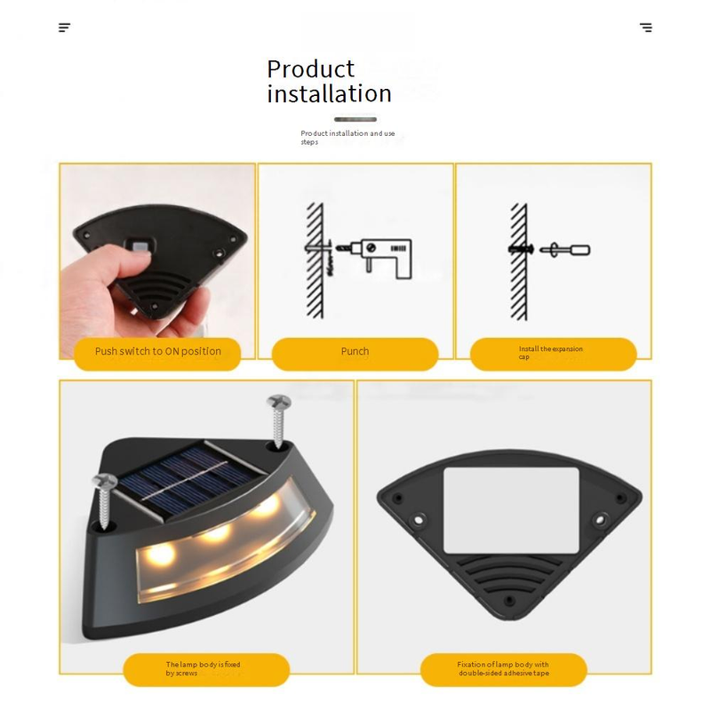 Lampes solaires d'extérieur pour escaliers de jardin, éclairage LED étanche pour allées, décoration intérieure, blanc chaud/blanc froid_voghion.com