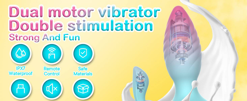 Gemini Diamond Butt Plug Dual Vibration Anal Massager Anal Vibration Erwachsene Produkt Männliches Sex Prostata Spielzeug_voghion.com
