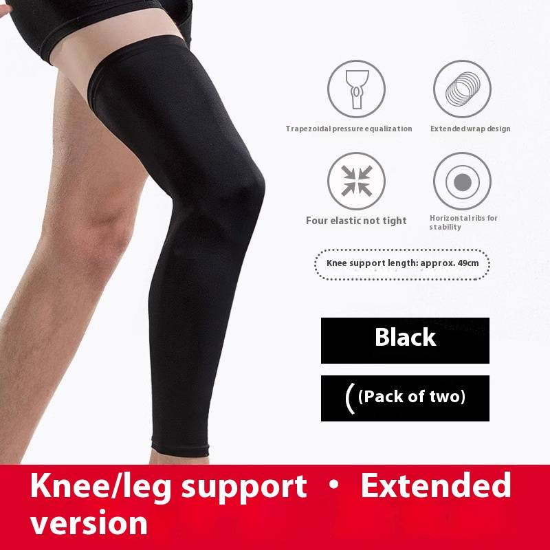 Ginocchiere estese per basket con protezione per coscia e polpaccio - Manicotti a compressione in nylon traspirante per uomo e donna (coppia)_voghion.com
