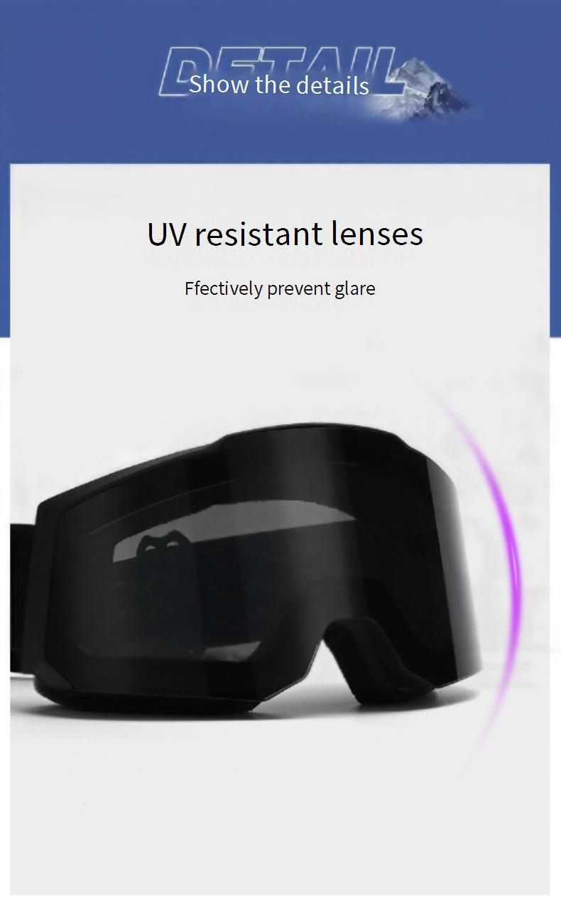 Dual-Layer Anti-Fog Ski Goggles For Adults – Windproof Snow Sports Glasses With Interchangeable Lenses (Multiple Colors)_voghion.com