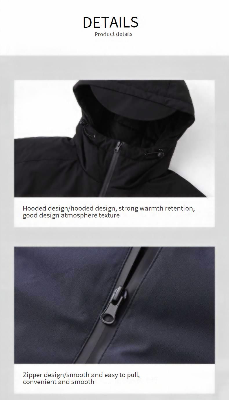 Men's Lightweight Hooded Down Jacket, Slim Fit Winter Coat With Color Block Design, Short Puffer Jacket For Teens & Adults_voghion.com