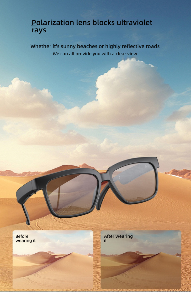 Interchangeable Lens Smart Bluetooth Sunglasses With Anti-Blue Light & Polarized Options – Wireless Music, Calls & Sports Compatible_voghion.com